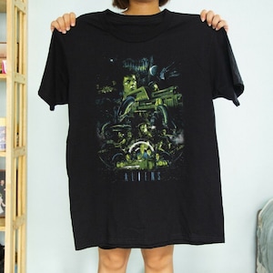 Halloween T Shirt, Aliens Horror Movie Character Unisex Tees, Gift For Men Women, Reprinted