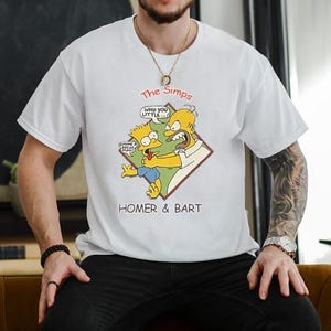 Die Simps, Homer und Bart lustiges Unisex-T-Shirt, das Gibsons Geheimnis Unisex-T-Shirt, lustiges T-Shirt für Männer Frauen, für Jugend und Kleinkind