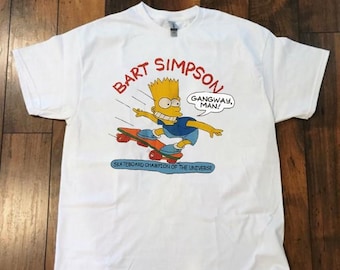 Vintage Bart Simpson Gangway Unisex T Shirt, Cool Cartoon Skateboard Graphic Tee for Adults, Youth & Toddlers