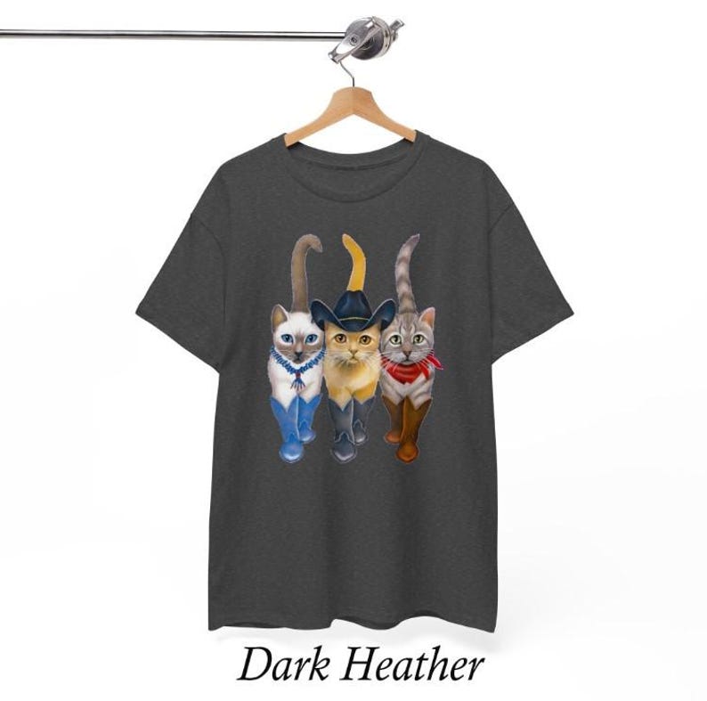 Cat Cowboy, Cowboy Cat Unisex T Shirt, Printed Two Sides, Cat Lovers T Shirt For Men Women, For Youth And Toddler image 14