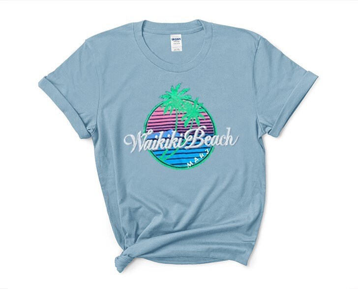 Waikiki Beach Maui T Shirt, Waikiki Beach Hawaii Unisex Tees for Men