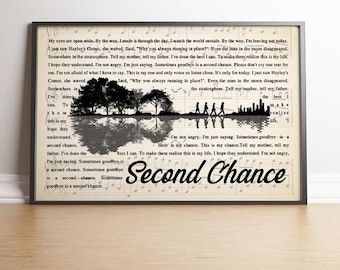 Second Chance Lyrics Poster & Canvas Print for Home Decor, Poster No Frame