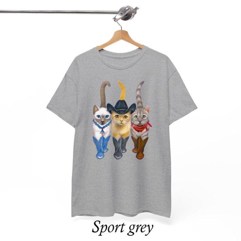 Cat Cowboy, Cowboy Cat Unisex T Shirt, Printed Two Sides, Cat Lovers T Shirt For Men Women, For Youth And Toddler image 13