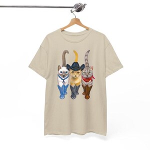 Cat Cowboy, Cowboy Cat Unisex T Shirt, Printed Two Sides, Cat Lovers T Shirt For Men Women, For Youth And Toddler Sand