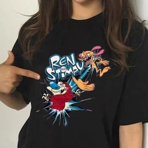 Ren And Stimpy Funny Unisex T Shirt , Ren And Stimpy Cartoon Characters Shirt, Gift For Ren And Stimpy Lovers, For Birthdays, Anniversaries