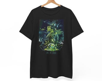 Halloween T Shirt, Aliens Horror Movie Character Unisex Tees, Gift For Men Women, Reprinted
