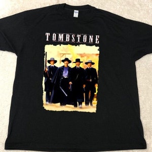 Vintage T-shirt met western-filmpersonage uit 93's Tombstone, cowboy-uniseks T-shirt voor heren en dames