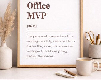 Définition Office MVP Imprimer | Cadeau drôle de collègue, décoration de bureau (téléchargement numérique)