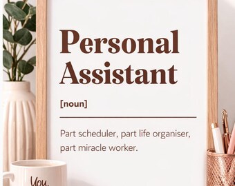 Définition de l'assistant personnel Impression | Décoration de bureau d'administrateur (téléchargement numérique)