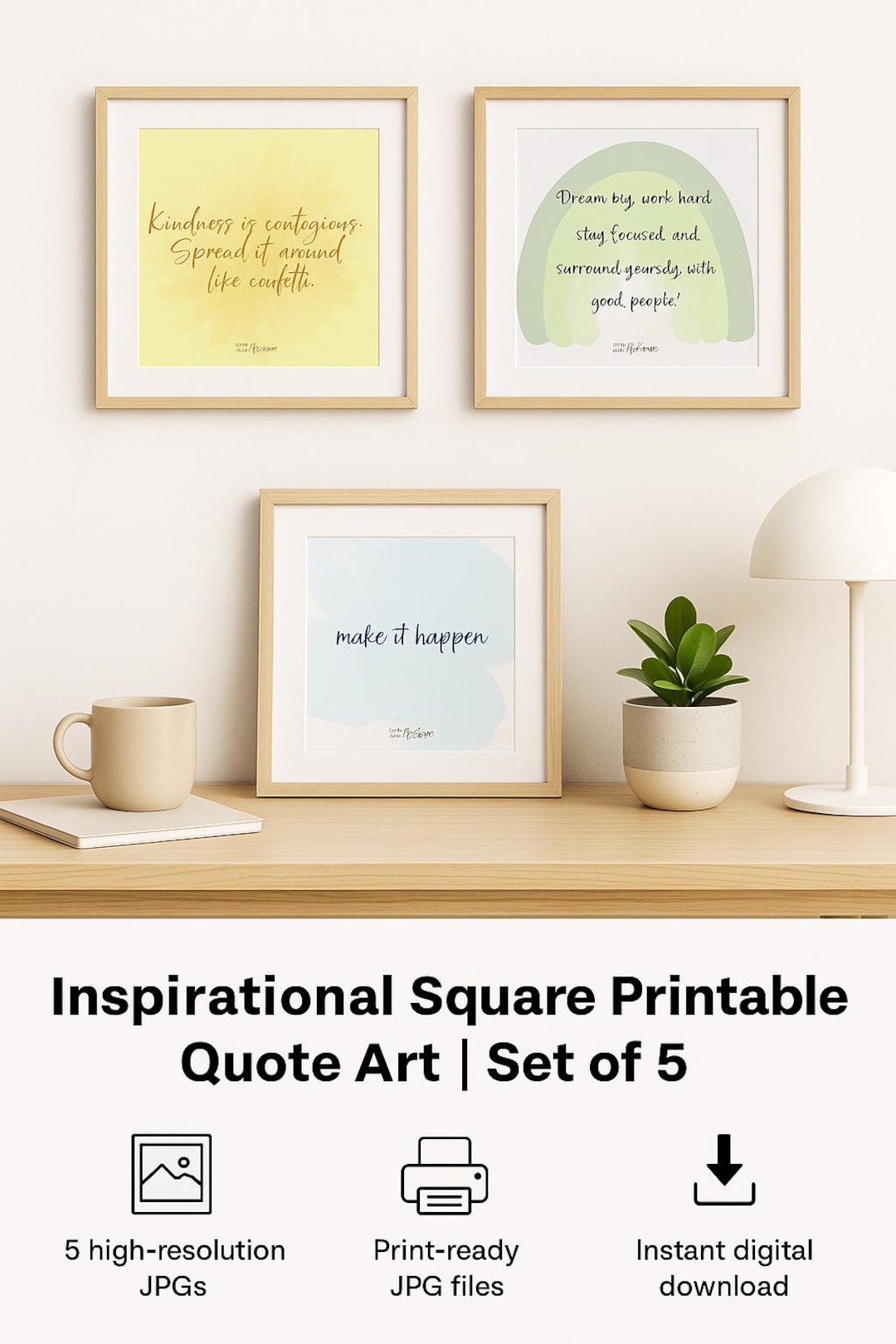 Inspirational Quote Art Prints | Chic Office Decor (digital Download ...