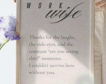 Cadeau collègue | Impression femme au travail | Bestie drôle de bureau | Décoration de bureau (téléchargement numérique A4)