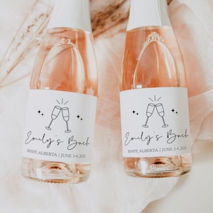 Bachelorette mini champagne labels, bachelorette party favor, bridal shower favor, hens party gift, personalized mini champagne bottle label