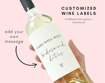 Custom wine label, personalized wine sticker, personalized gift idea, add your own text wine label