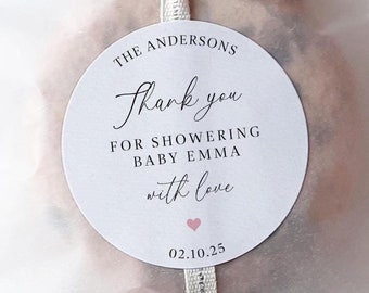 Personalized Baby Shower Stickers, Baby shower labels, Baby Shower Favors, Thank you stickers, Baby shower gift