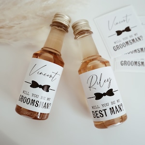 Groomsmen proposal label, Groomsmen gift,  Will you be my groomsman label, groomsman shooter label, best man gift, bridal party gift