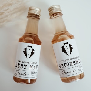 Groomsmen proposal label, Groomsmen gift, Will you be my groomsman label, groomsman shooter label, best man gift, bridal party gift