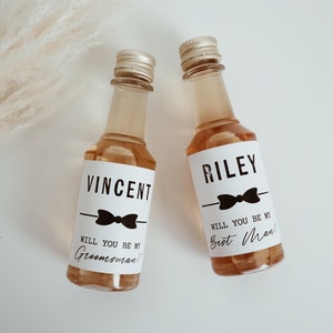 Groomsmen proposal label, Groomsmen gift, Will you be my groomsman label, groomsman shooter label, best man gift, bridal party gift