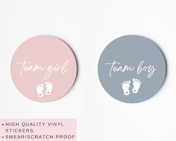Gender Reveal Stickers, Team Boy Stickers, Team Girl Stickers, Baby Shower Stickers, Gender Reveal