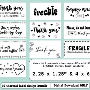 Thermal Label Bundle, Small Business Stickers, Thermal Sticker Bundle,  Packaging Stickers, Digital Stickers PNG JPG PDF