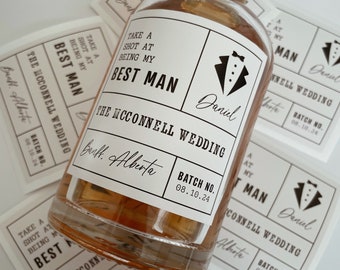 Groomsmen proposal whiskey label, will you be my groomsman label, groomsmen gift, best man gift, usher proposal gift, wedding label