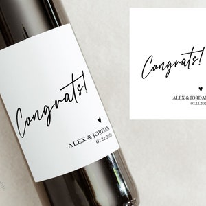 Cadeau de mariage étiquettes de vin, étiquette de vin de fiançailles, cadeau de fiançailles pour les couples, cadeau pour les jeunes mariés, décoration de table de mariage, cadeau de félicitations
