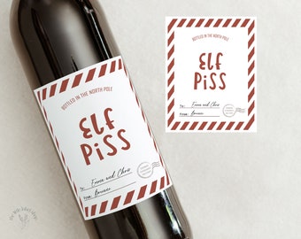 Funny Christmas Gag Gift, Christmas Wine Label, Hostess Thank You Gift, Holiday Gift, Holiday Party Favors, Xmas Gift, Gift for him, for her