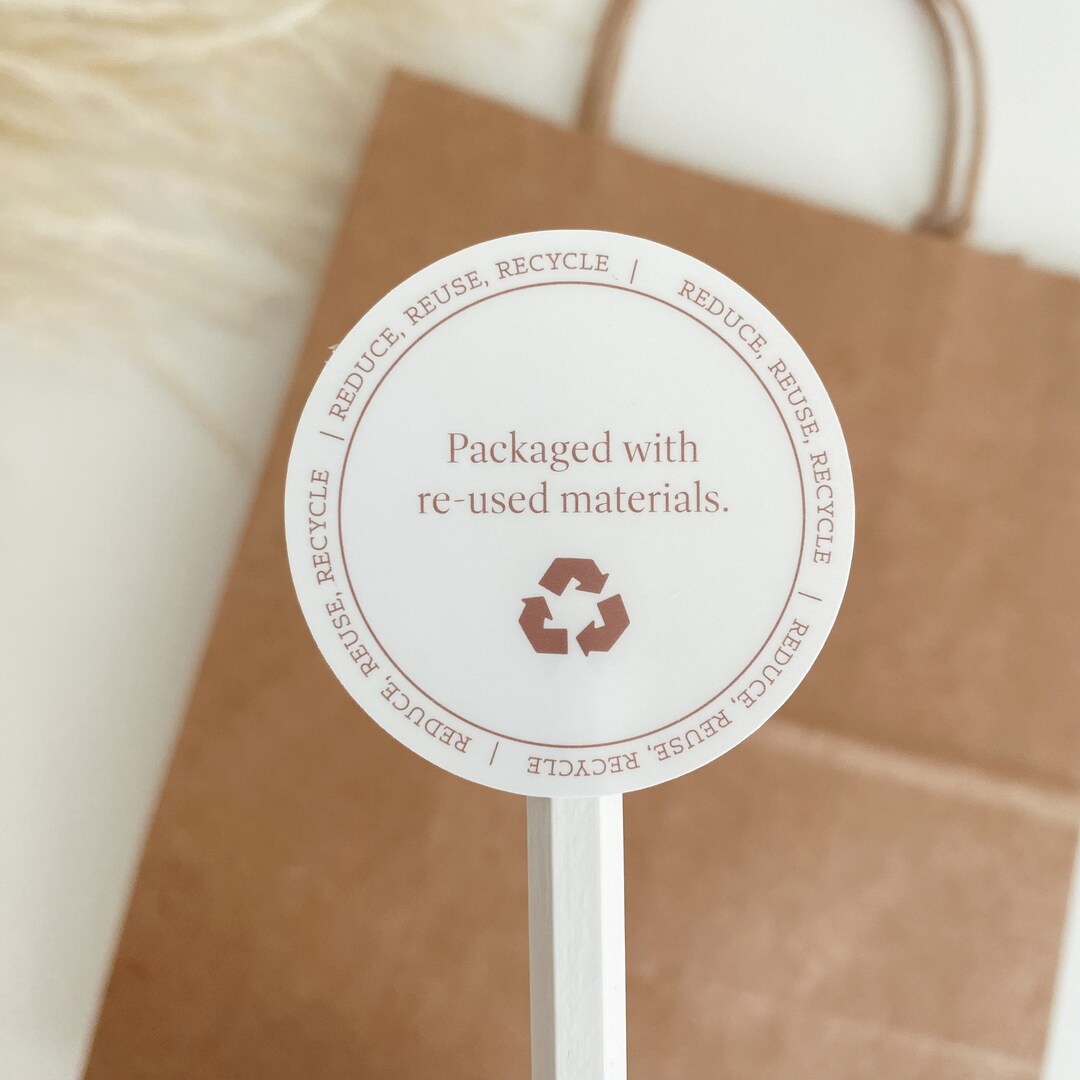 Reused Packaging Sticker Recycle Sticker Small Business Etsy