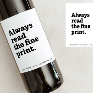 Pregnancy announcement wine label, funny baby announcement gift, personalized wine label, gift for grandparents, aunt and uncle, auntie