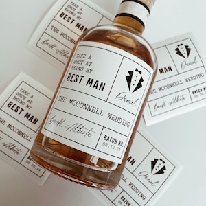 Groomsmen proposal whiskey label, will you be my groomsman label, groomsmen gift, best man gift, usher proposal gift, wedding label