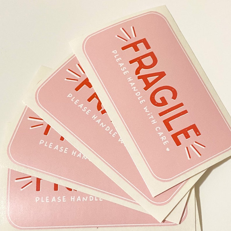 Fragile Stickers Cute Fragile Stickers Fragile Handle With Etsy