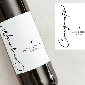 Wine labels wedding gift, Engagement wine label, engagement gift for couples, gift for bride and groom, Wedding table decor, congrats gift