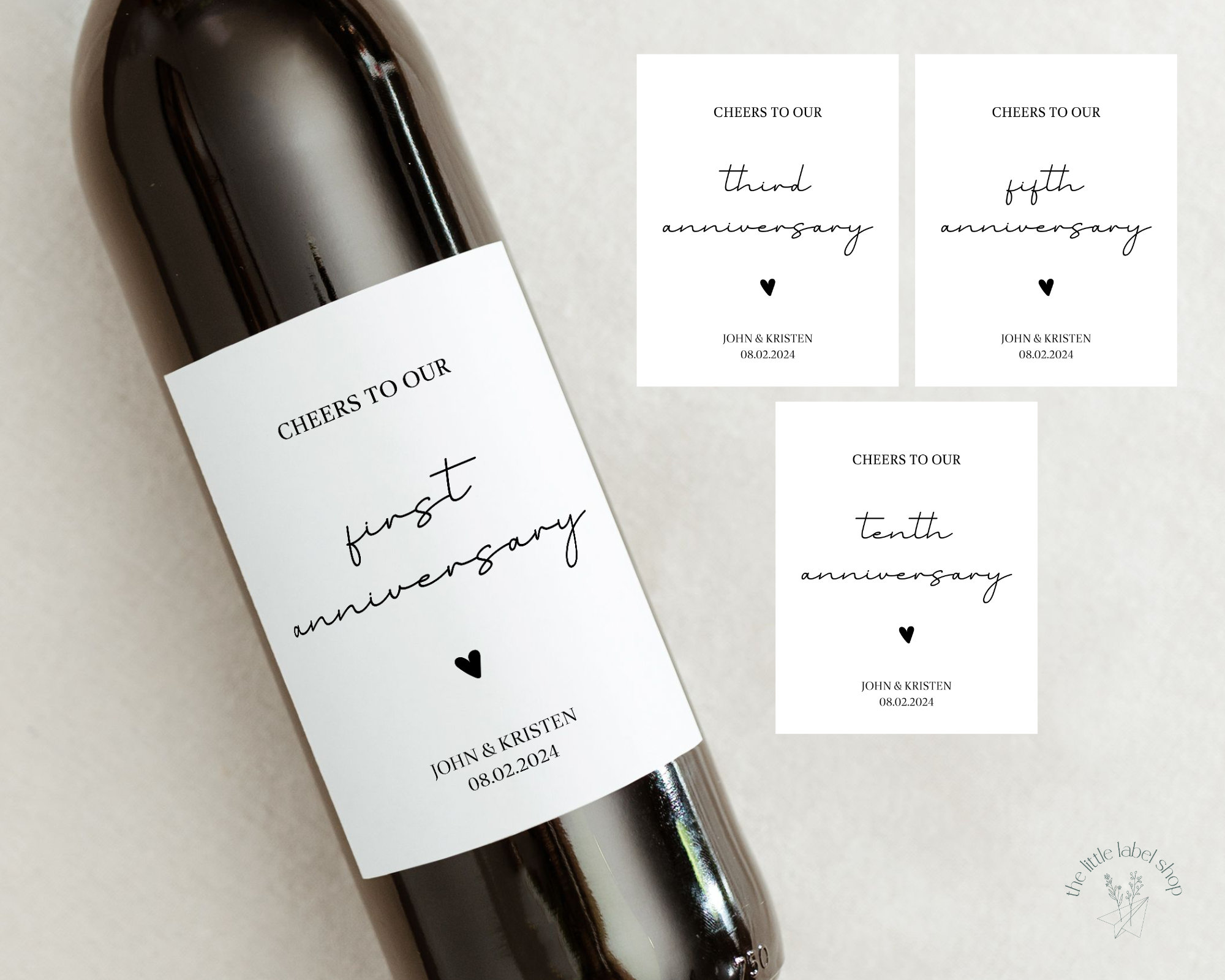 Personnalisation Bouteille Cadeau Étiquettes Personnalisables Pour Bouteilles De Vin - Lot De 6 - Idéal Cadeau Mariage, Anniversaire, Baptême Ou Retraite Etiquettes Autocollantes