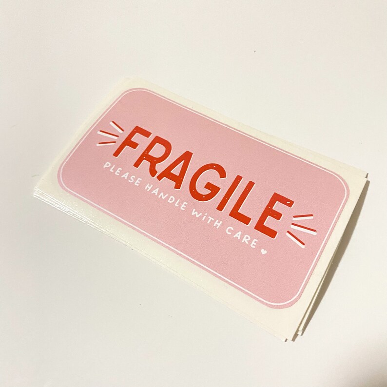 Fragile Stickers Cute Fragile Stickers Fragile Handle With Etsy