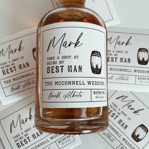 Groomsmen proposal whiskey label, will you be my groomsman label, groomsmen gift, best man gift, usher proposal gift, wedding label