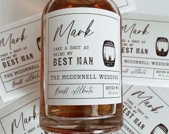 Groomsmen proposal whiskey label, will you be my groomsman label, groomsmen gift, best man gift, usher proposal gift, wedding label