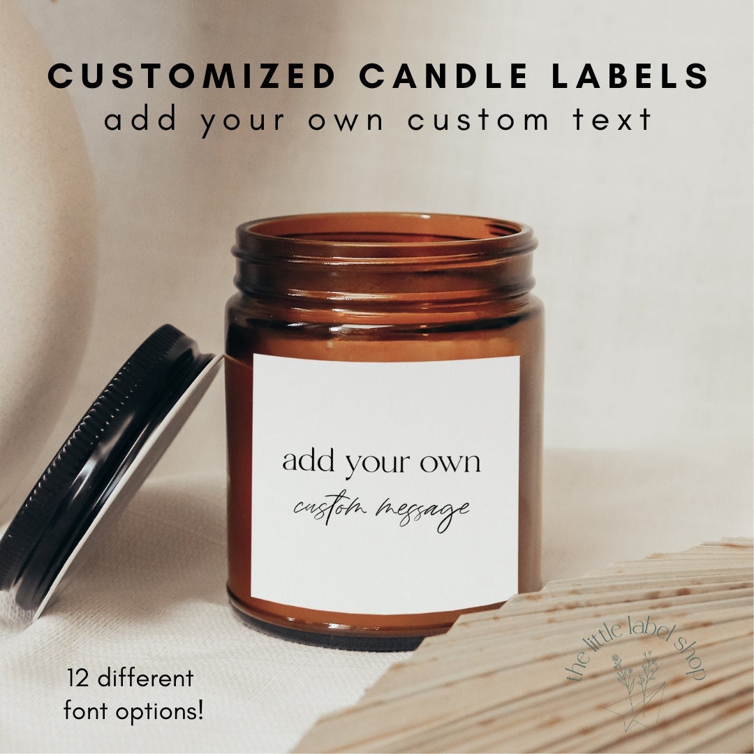 Custom Candle Labels, Personalized Candle Stickers, Create Your Own