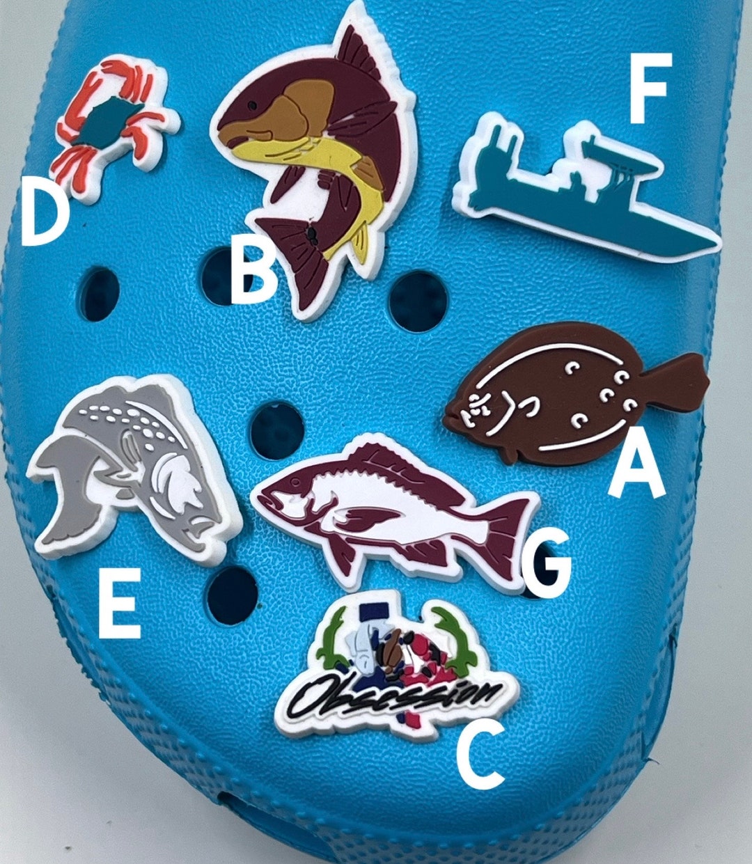Fish croc charms on sale