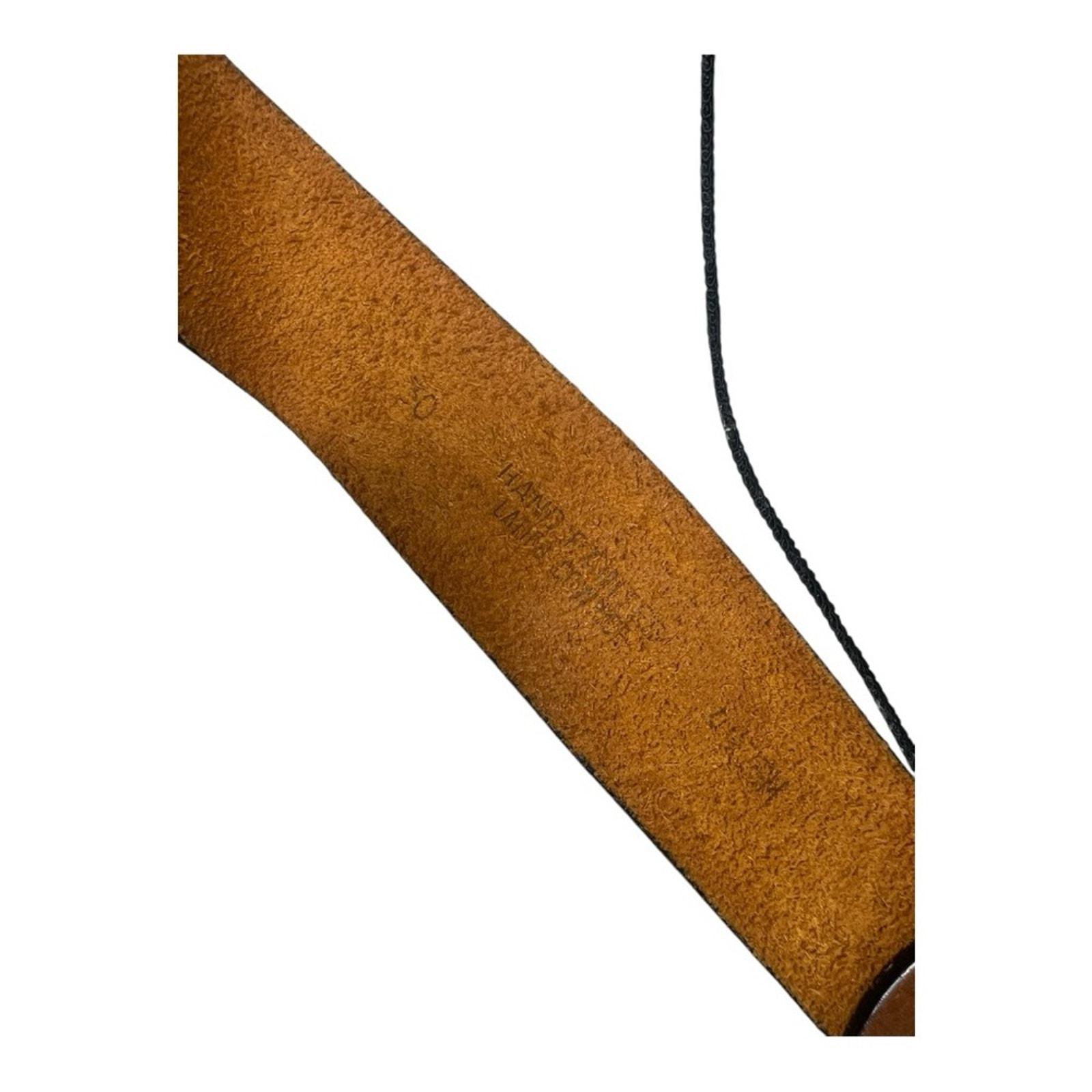 Artisan Brown Cowhide Leather Belt With Textured Surface and 