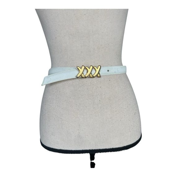 Paloma Picasso White and Gold Belt Size S/M - Etsy Australia display picture 1