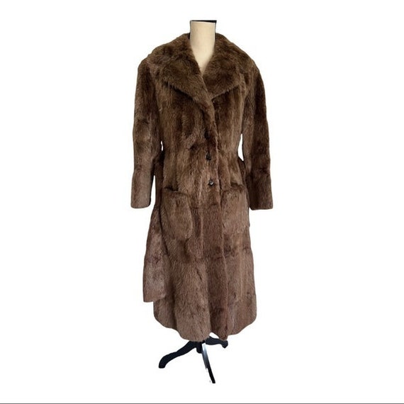 Weiss Furs Vintage 70s Brown Real Mink Long Belte… - image 6