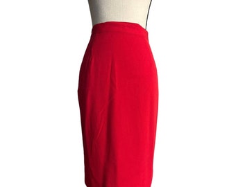 Alberto Makali Red Vintage Pencil Dress Skirt Size 2