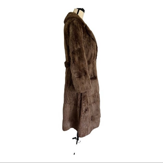 Weiss Furs Vintage 70s Brown Real Mink Long Belte… - image 7