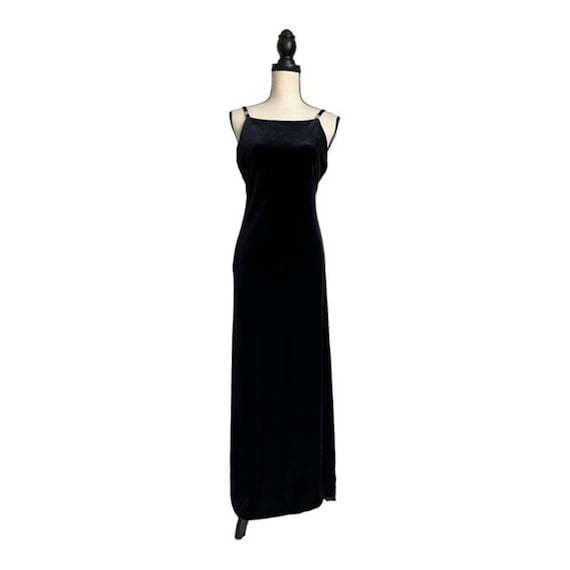 All That Jazz Vintage 90s Black Velvet Maxi Dress Size M