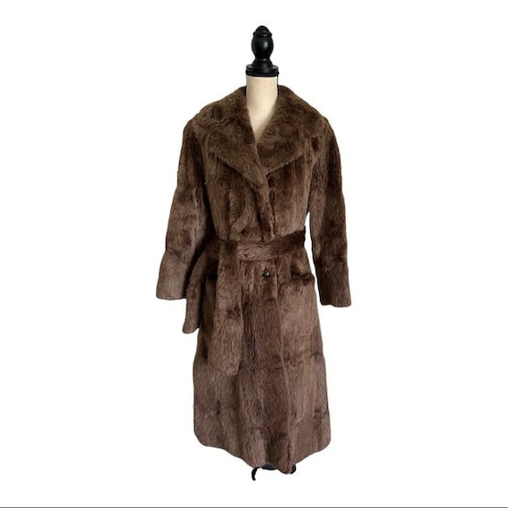 Weiss Furs Vintage 70s Brown Real Mink Long Belte… - image 1