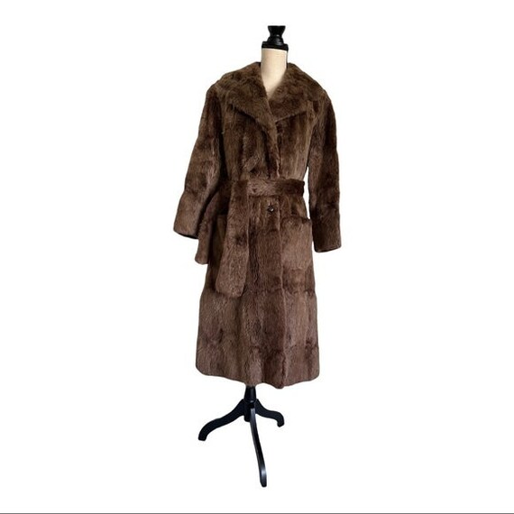 Weiss Furs Vintage 70s Brown Real Mink Long Belte… - image 8