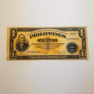 Philippines One Peso Victory Series No. 66 Treasury Certificate.