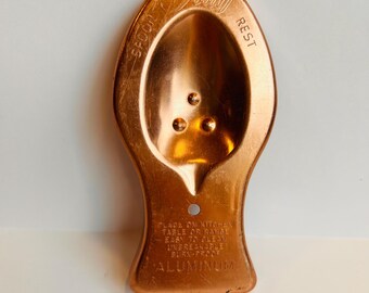 Vintage Tidy Brand Aluminum Copper Tone Spoon Rest | Unbreakable Vintage Spoon Rest