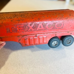 vintage Buddy L Texaco Tanker Truck Trailer, a pressed steel toy truck trailer from the 1950’s