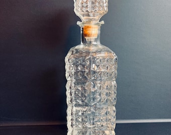 Vintage Pressed Glass Liquor Decanter