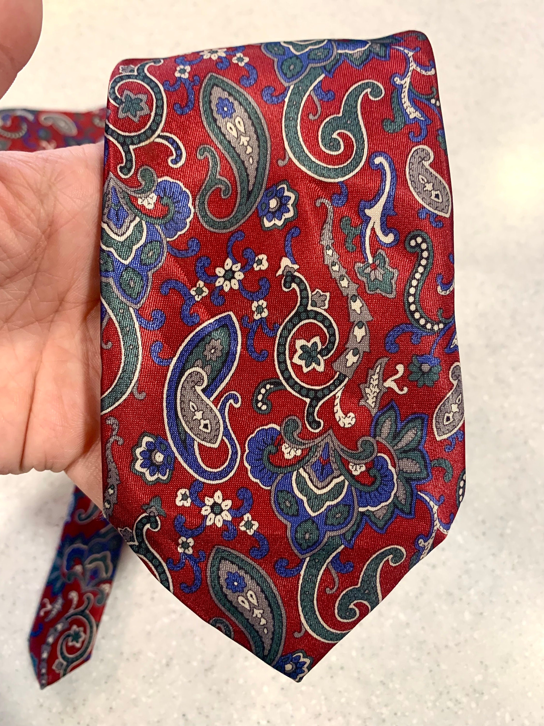 Vintage Red Buckingham Tie - 100% Polyester - Neckties